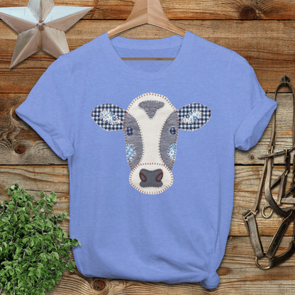 Faux Patchwork Cow Softstyle Tee