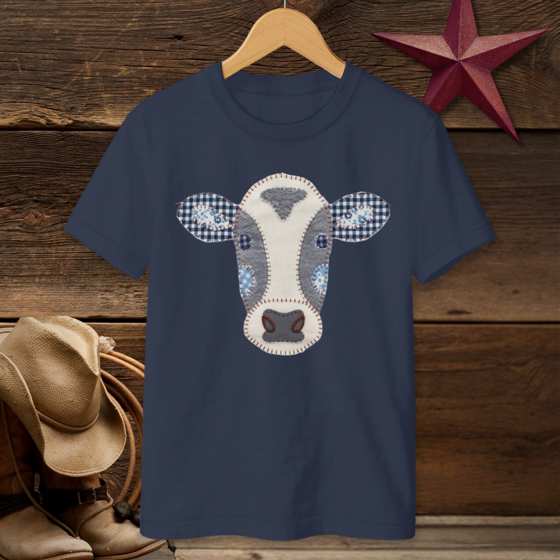 Faux Patchwork Cow T-shirt (Youth)