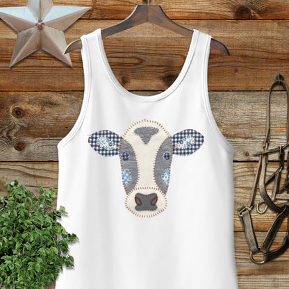 Faux Patchwork Cow Tank Top