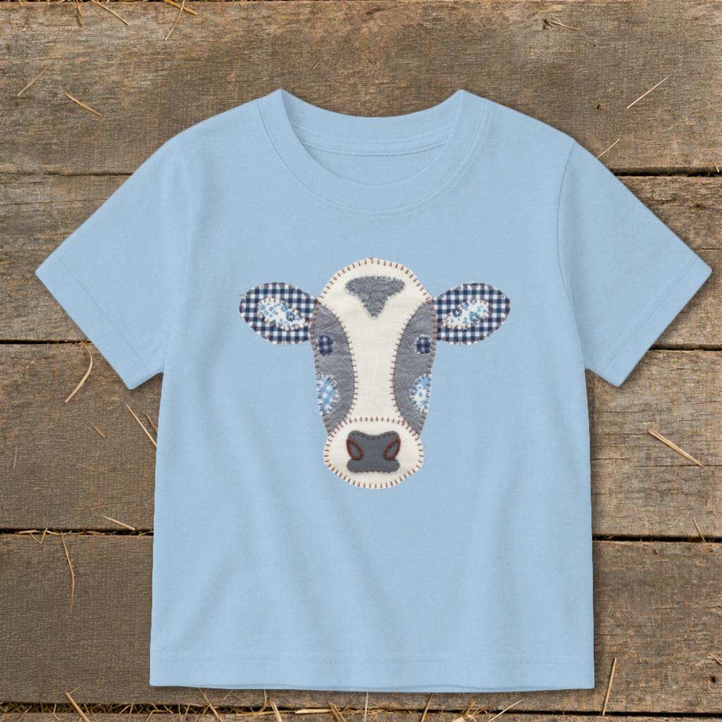 Faux Patchwork Cow Toddler Tee