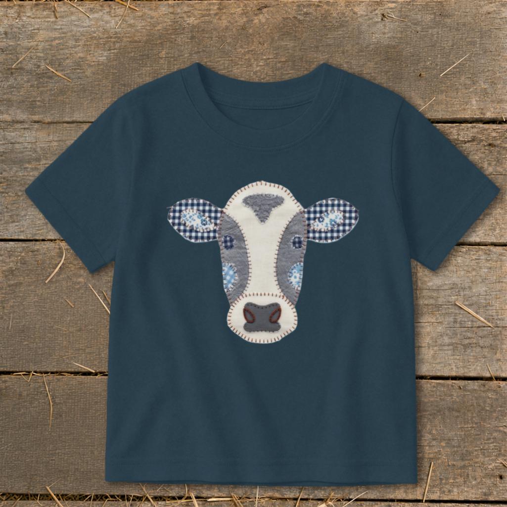 Faux Patchwork Cow Toddler Tee