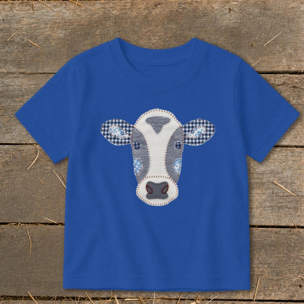 Faux Patchwork Cow Toddler Tee