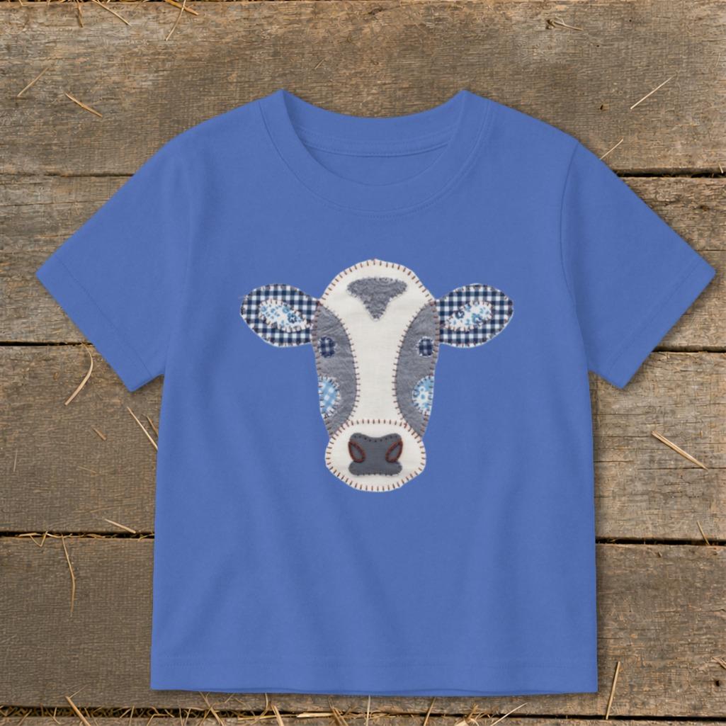 Faux Patchwork Cow Toddler Tee