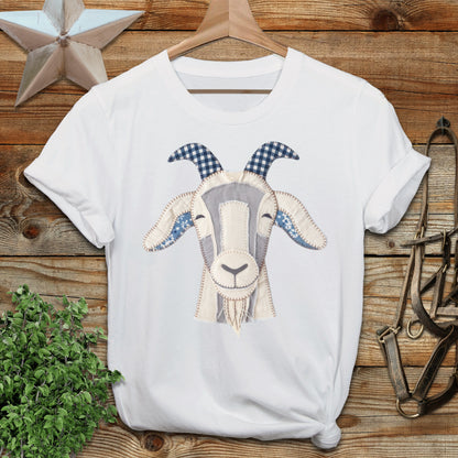 Faux Patchwork Goat Softstyle Tee