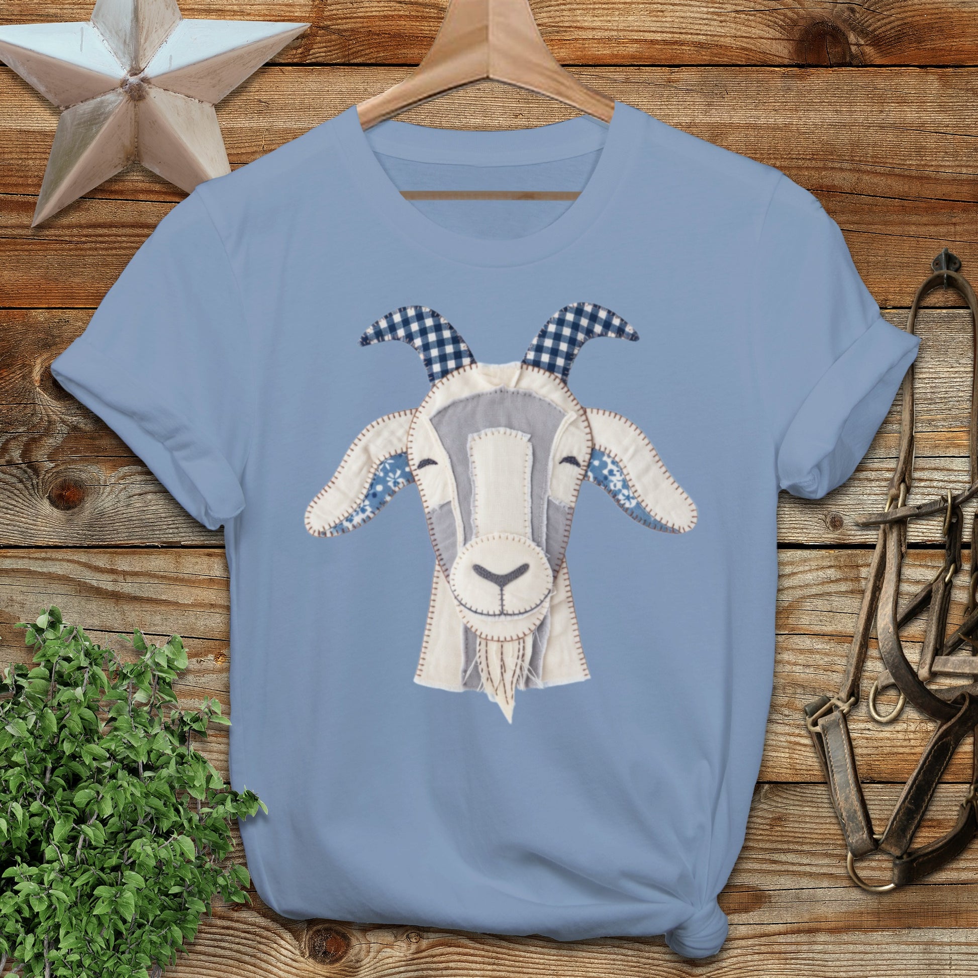 Faux Patchwork Goat Softstyle Tee