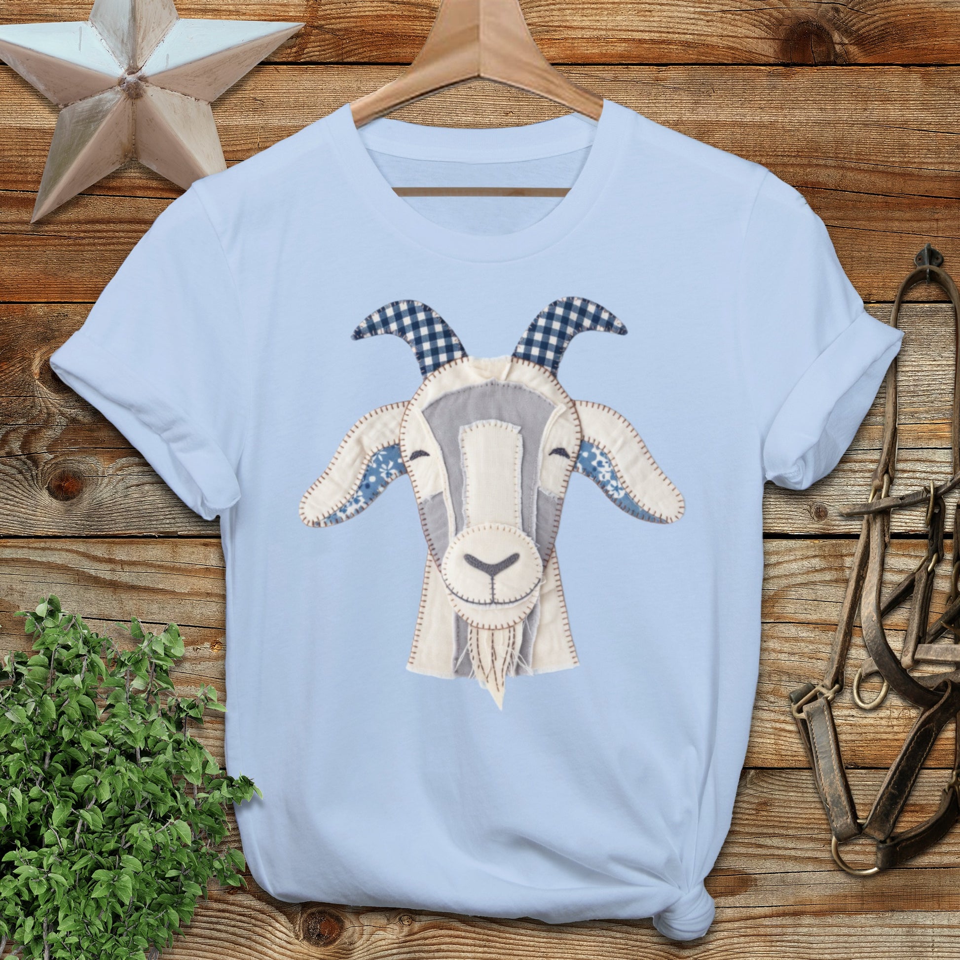 Faux Patchwork Goat Softstyle Tee