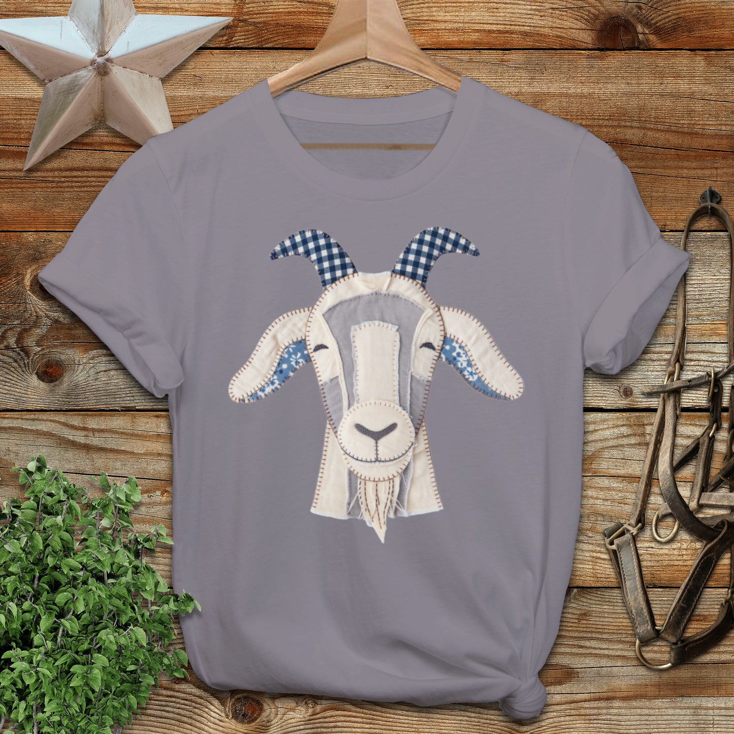 Faux Patchwork Goat Softstyle Tee