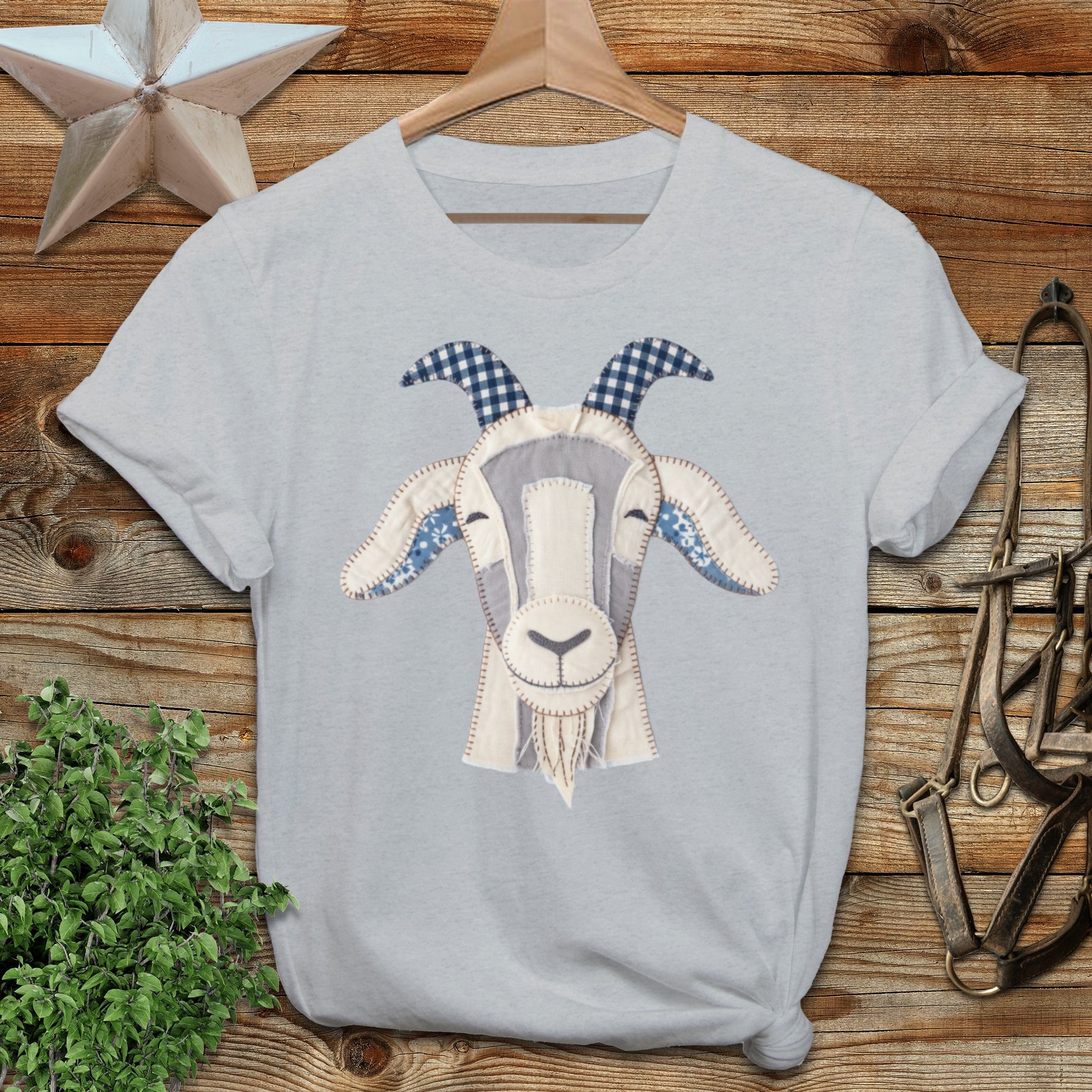 Faux Patchwork Goat Softstyle Tee