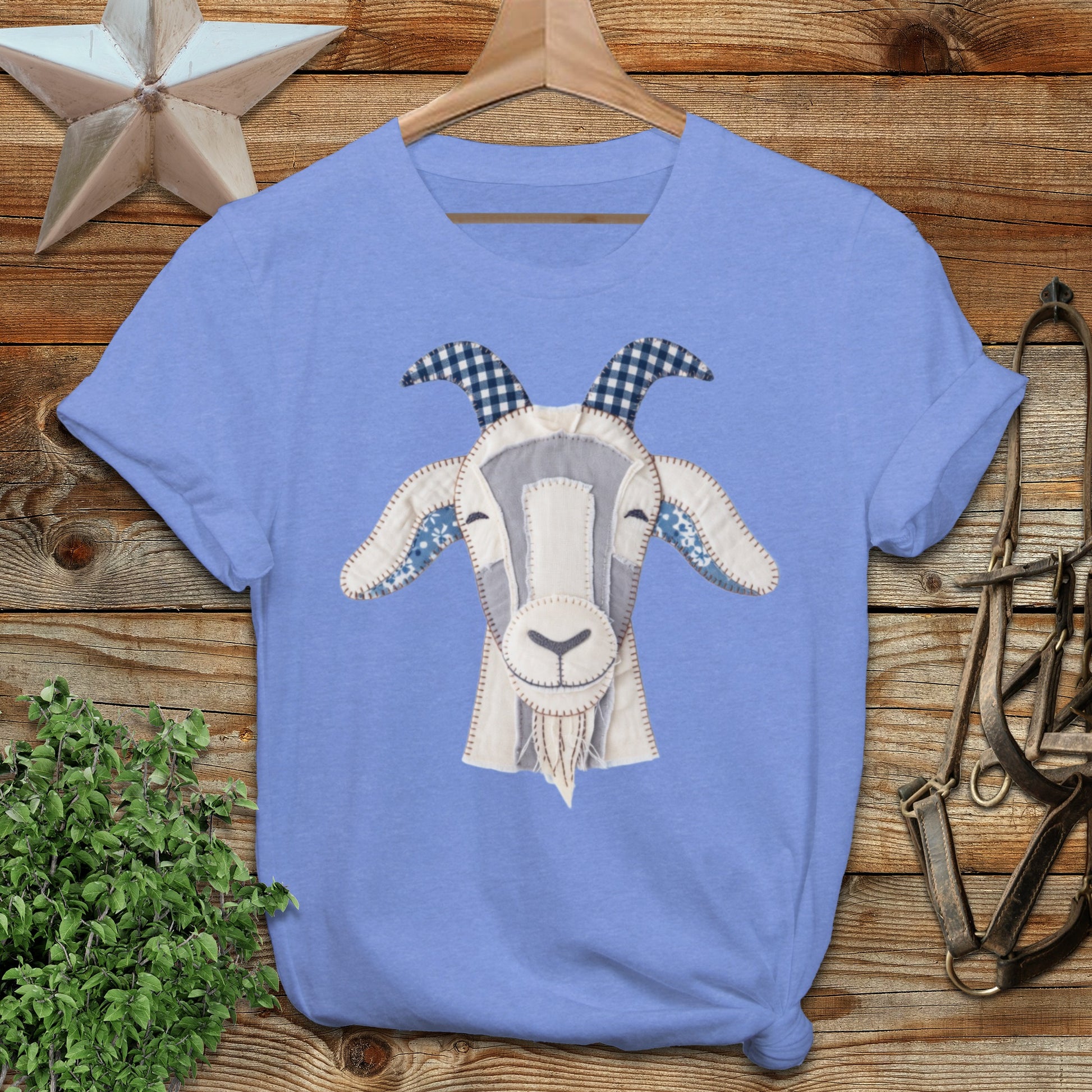 Faux Patchwork Goat Softstyle Tee