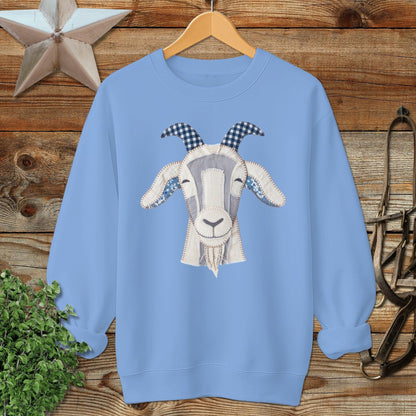 Faux Patchwork Goat Sweatshirt