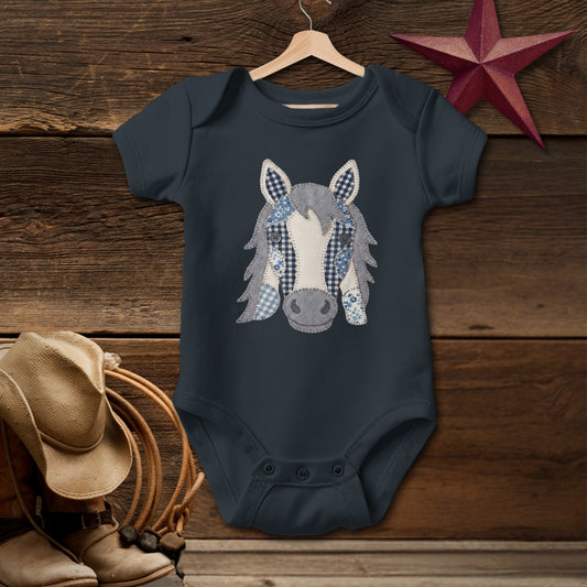 Faux Patchwork Horse Bodysuit (Baby)