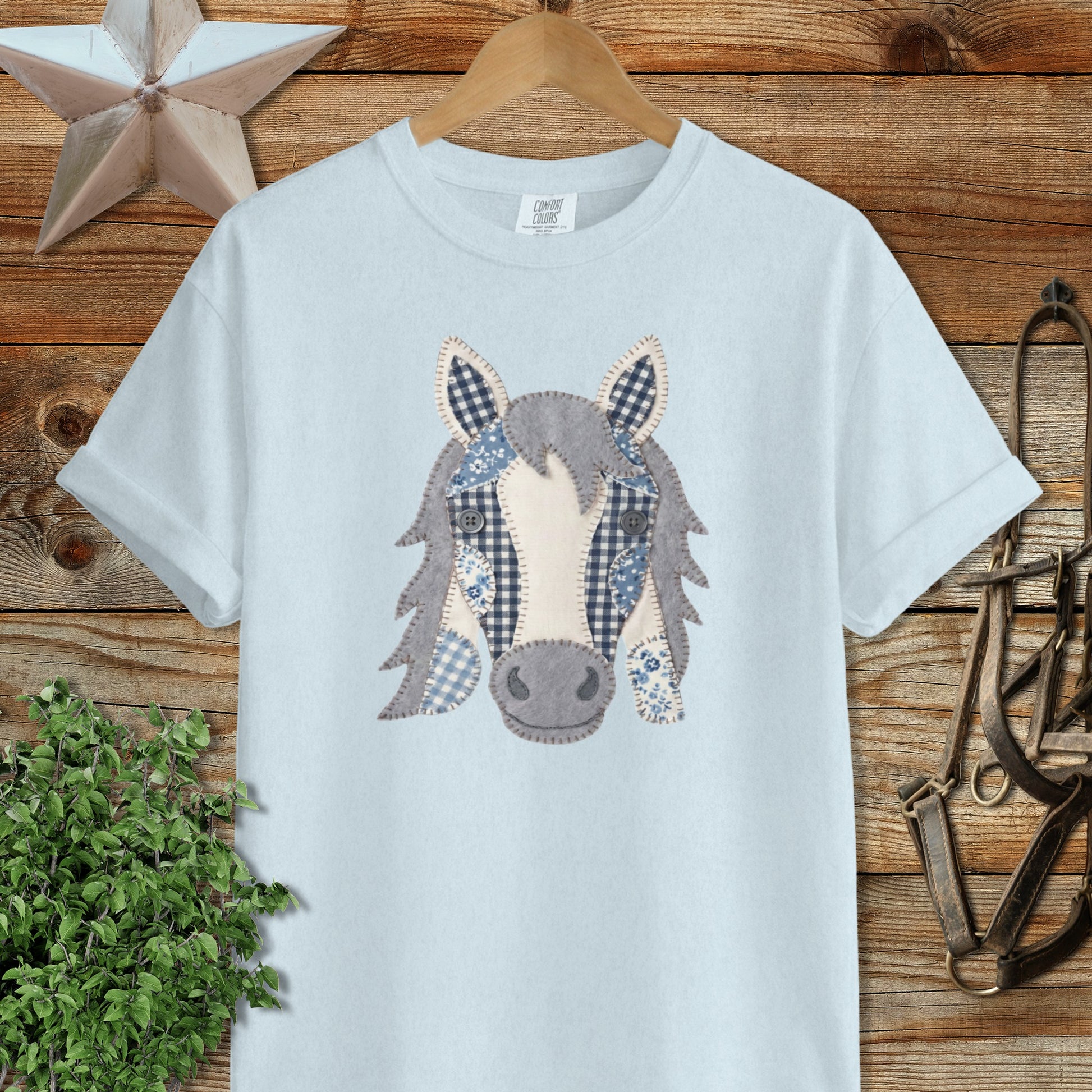 Faux Patchwork Horse Signature Tee