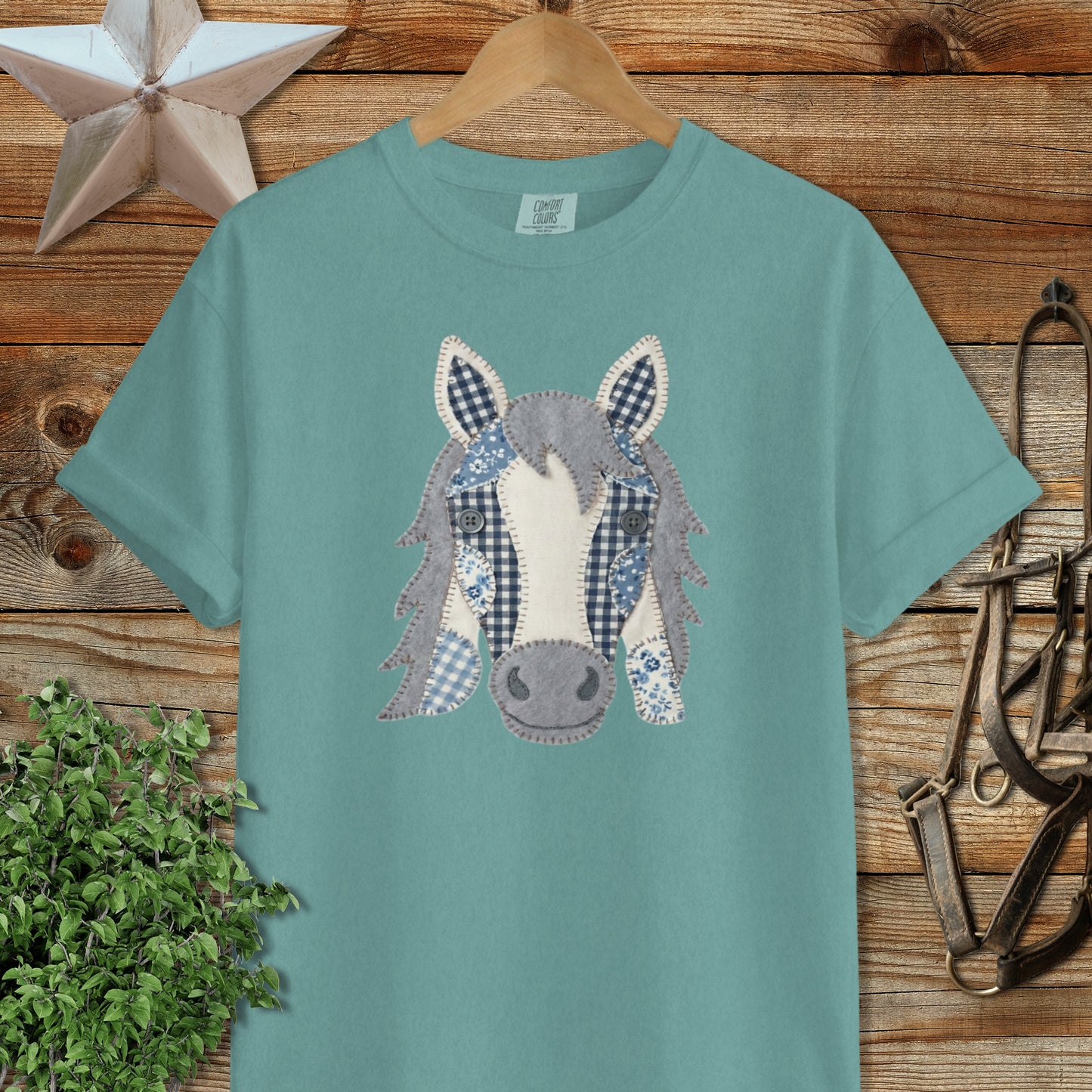 Faux Patchwork Horse Signature Tee
