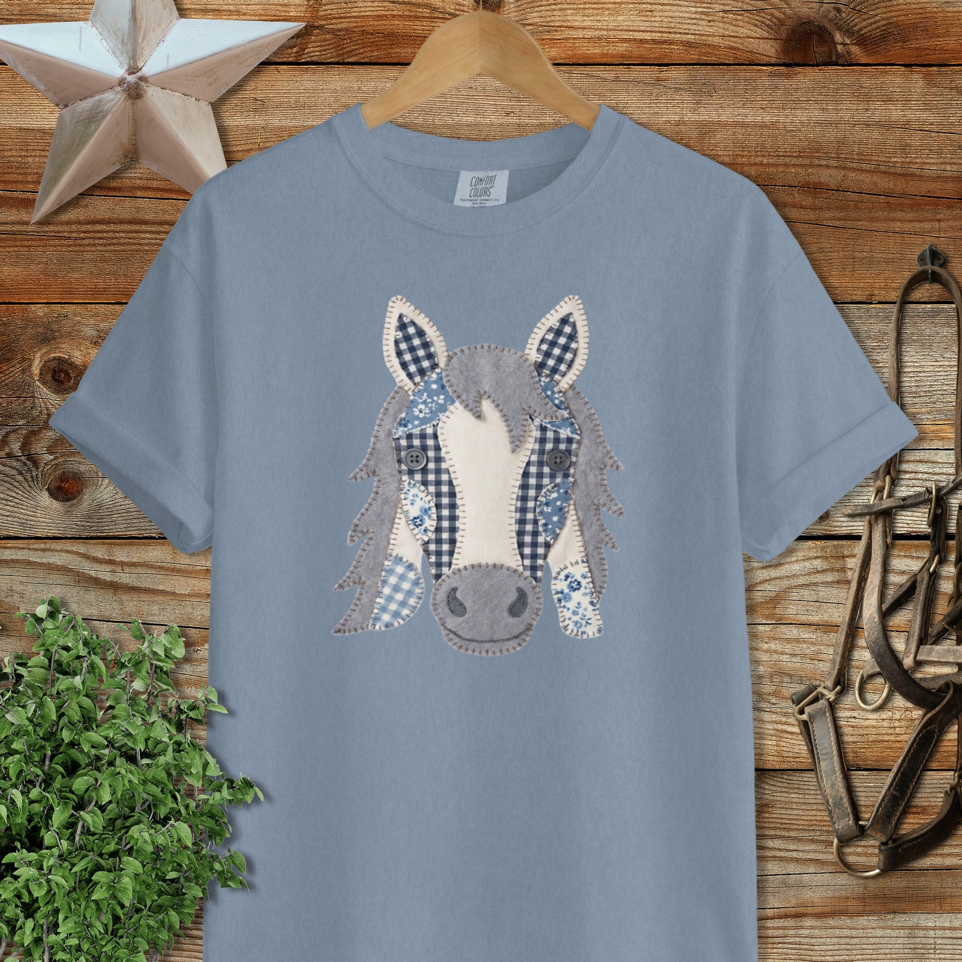 Faux Patchwork Horse Signature Tee
