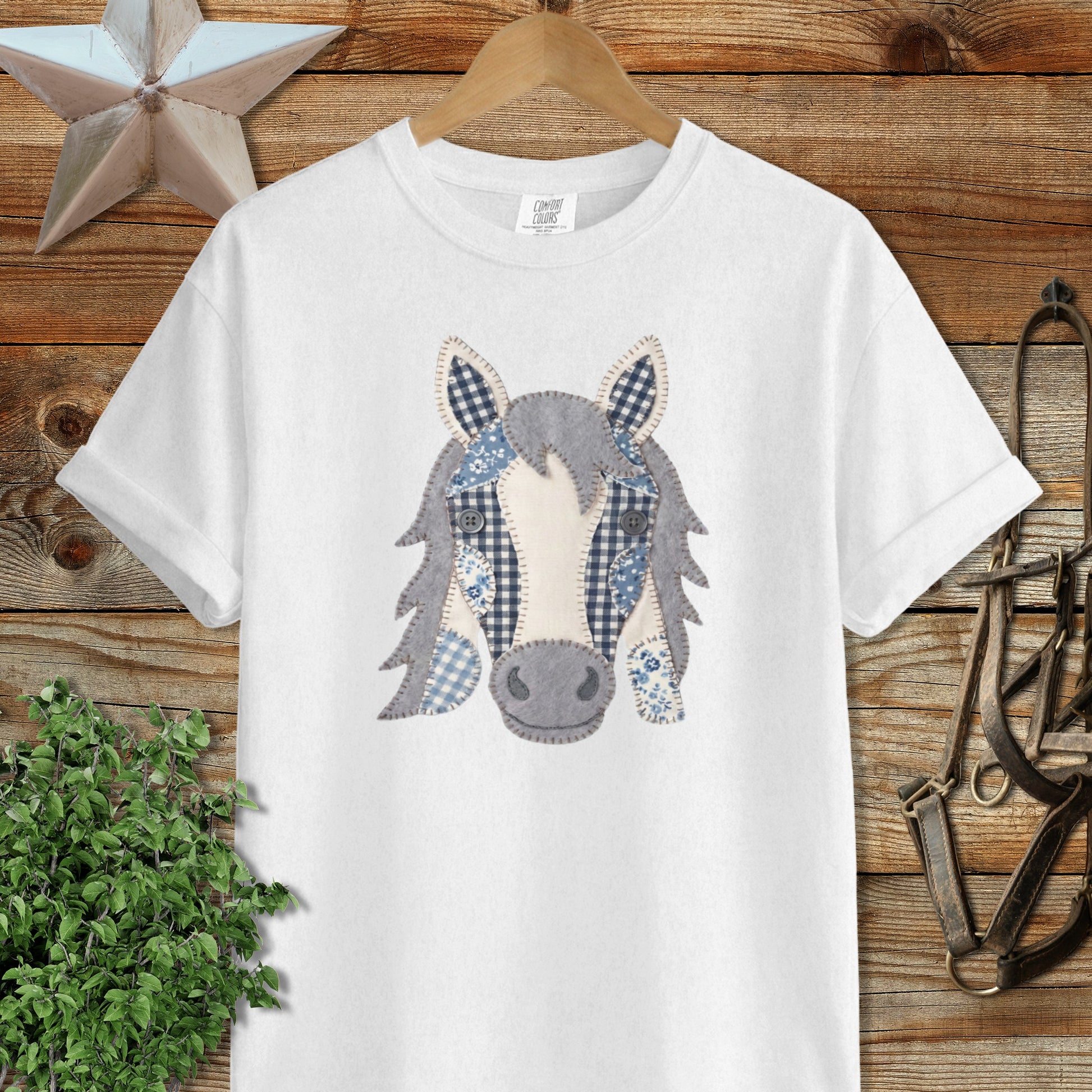 Faux Patchwork Horse Signature Tee