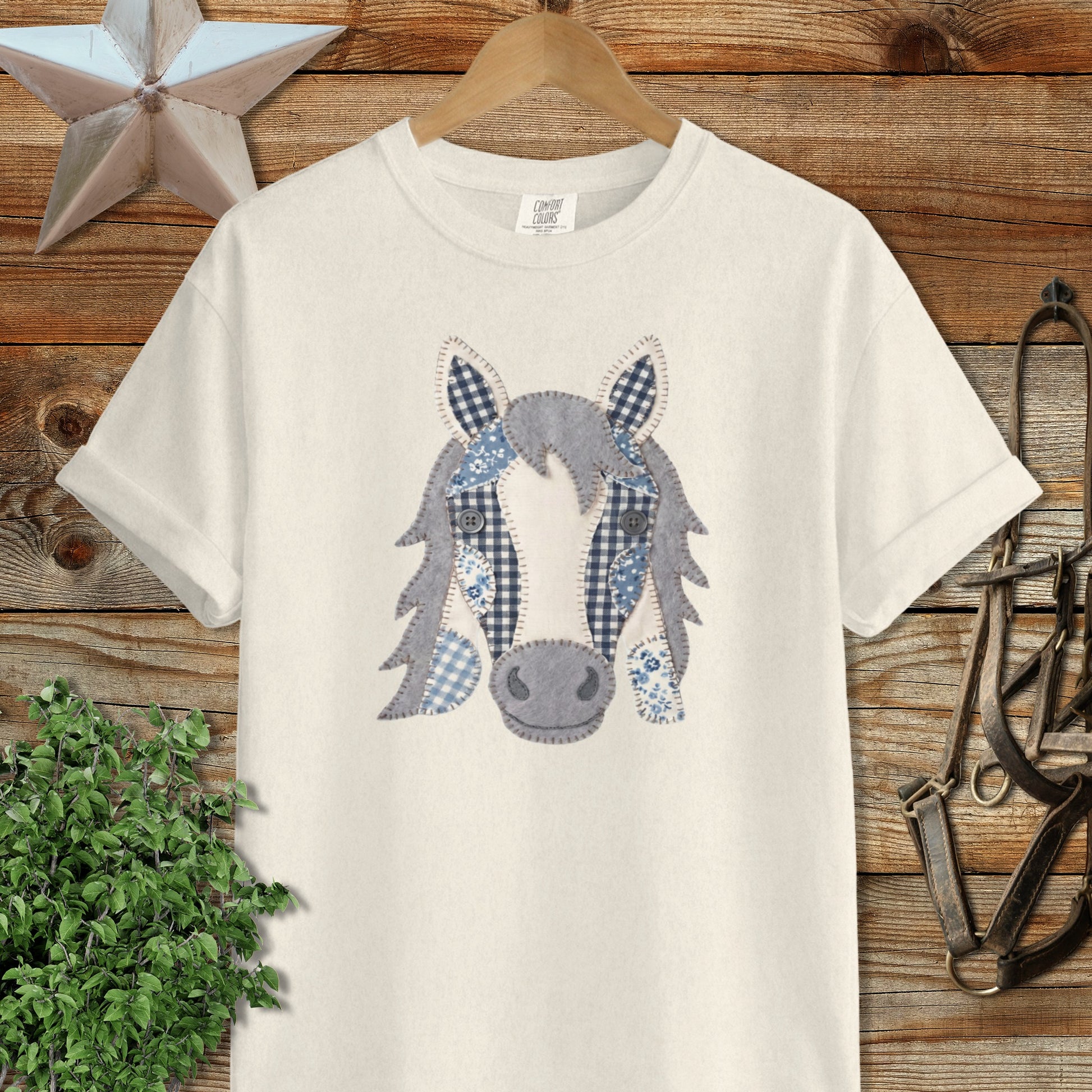 Faux Patchwork Horse Signature Tee