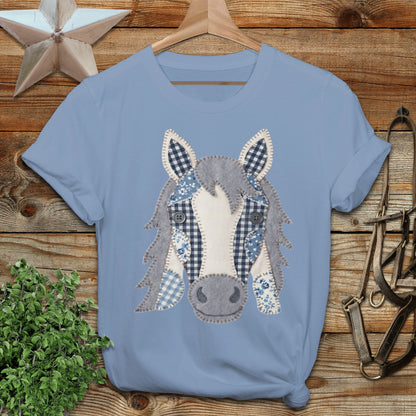 Faux Patchwork Horse Softstyle Tee