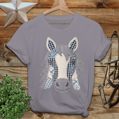 Faux Patchwork Horse Softstyle Tee