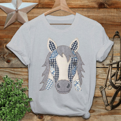 Faux Patchwork Horse Softstyle Tee