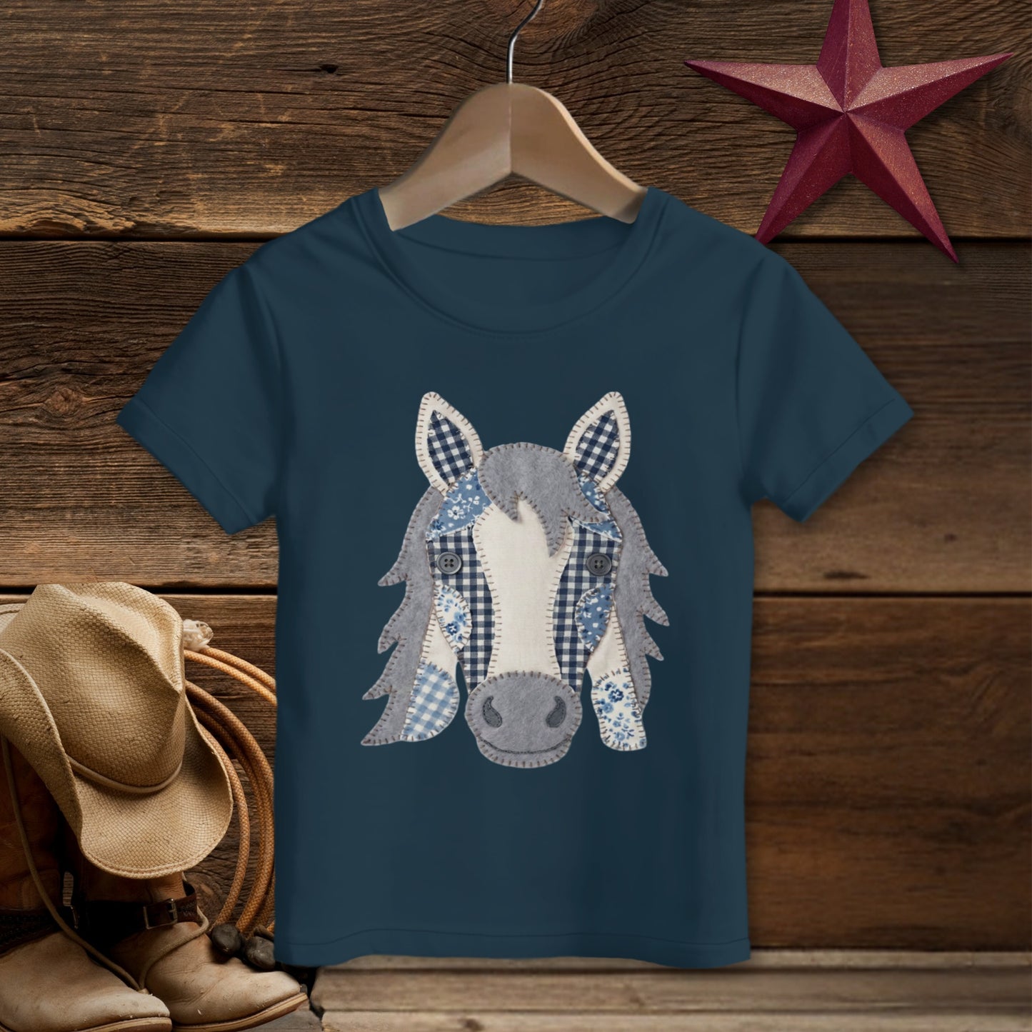 Faux Patchwork Horse T-shirt (Toddler)
