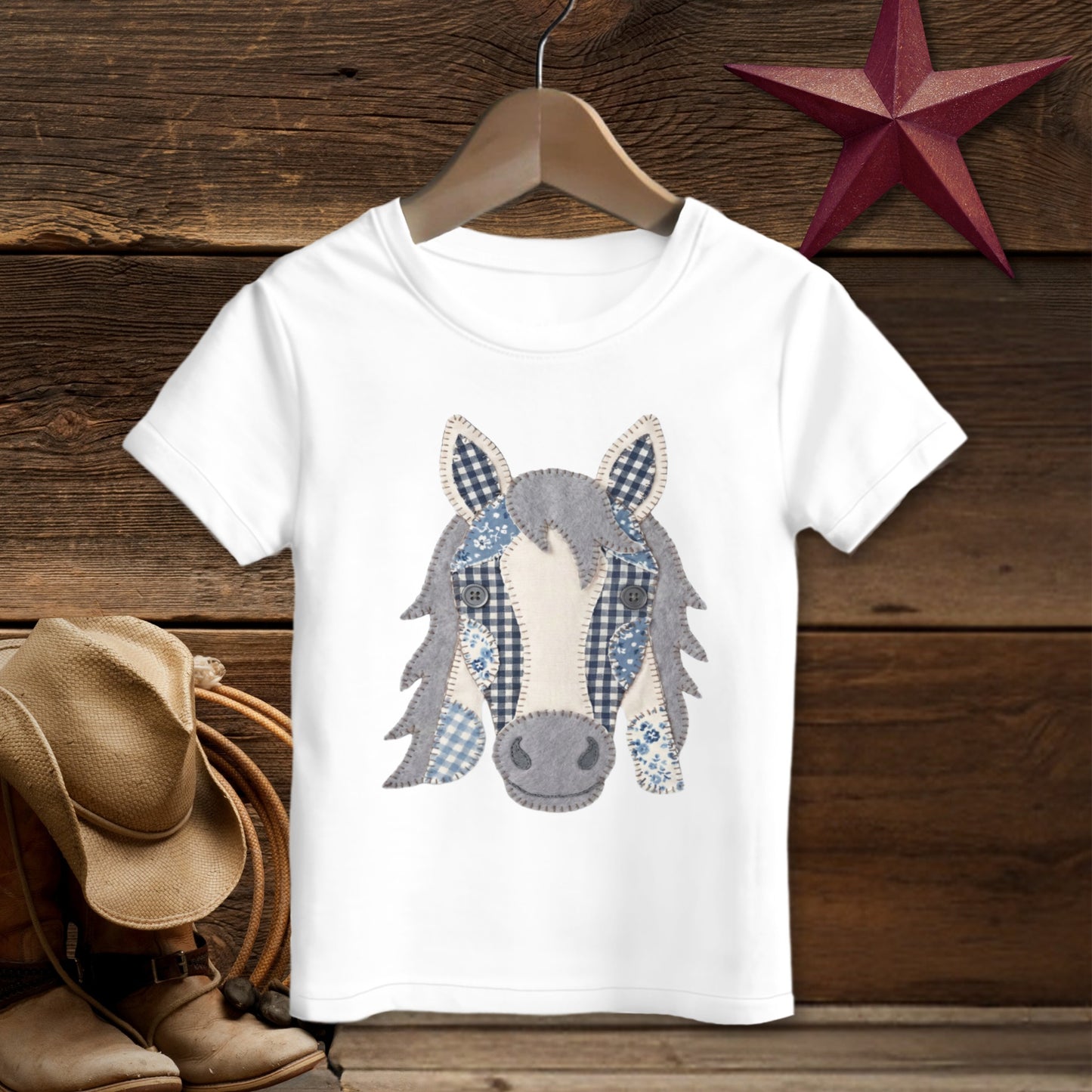 Faux Patchwork Horse T-shirt (Toddler)