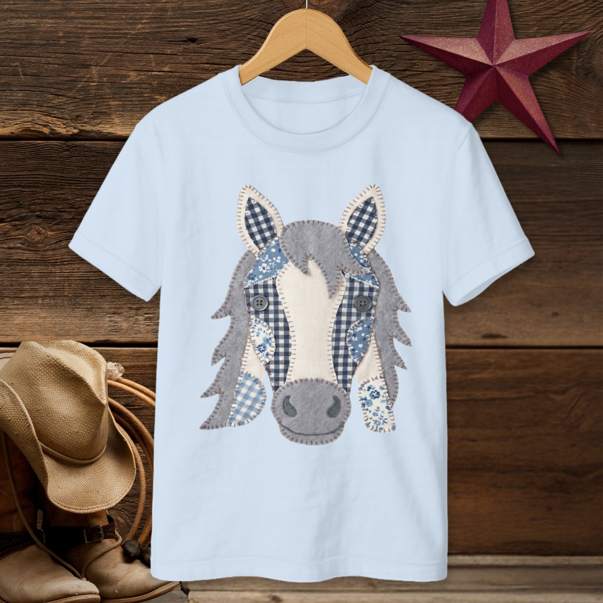 Faux Patchwork Horse T-shirt (Youth)