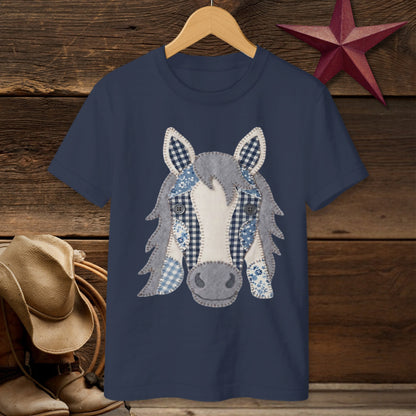 Faux Patchwork Horse T-shirt (Youth)