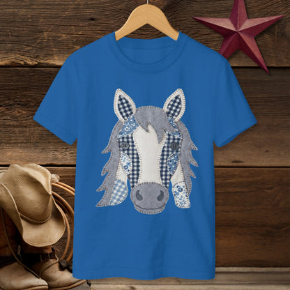 Faux Patchwork Horse T-shirt (Youth)