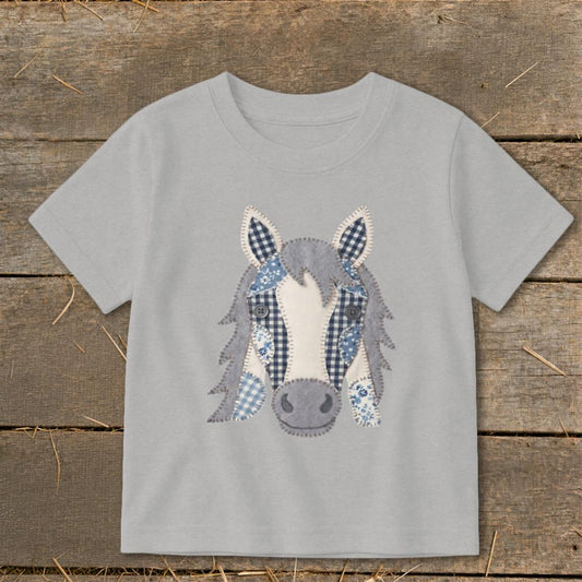 Faux Patchwork Horse Toddler Tee