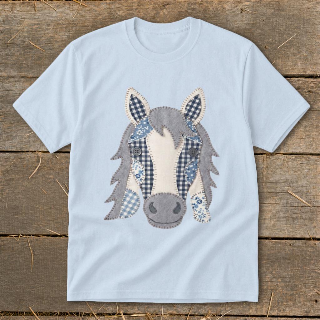 Faux Patchwork Horse Youth Tee