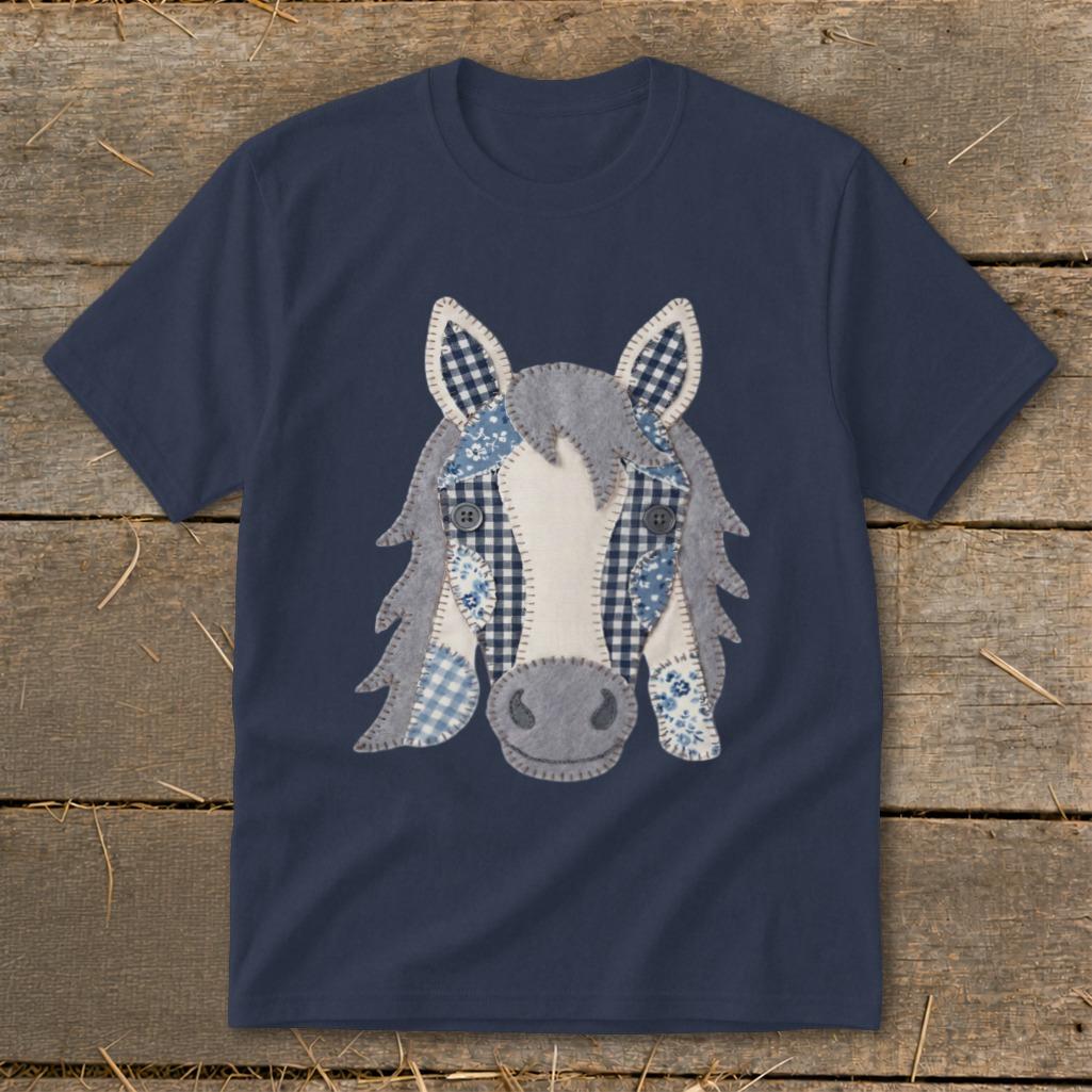 Faux Patchwork Horse Youth Tee
