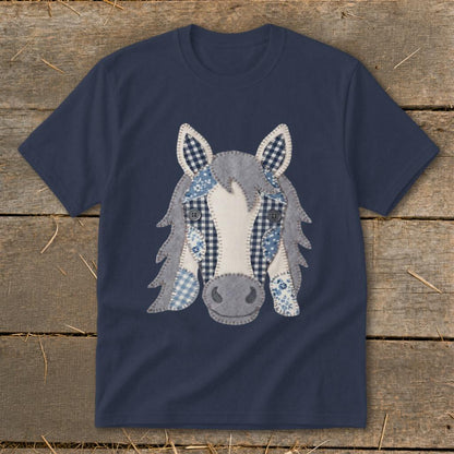 Faux Patchwork Horse Youth Tee