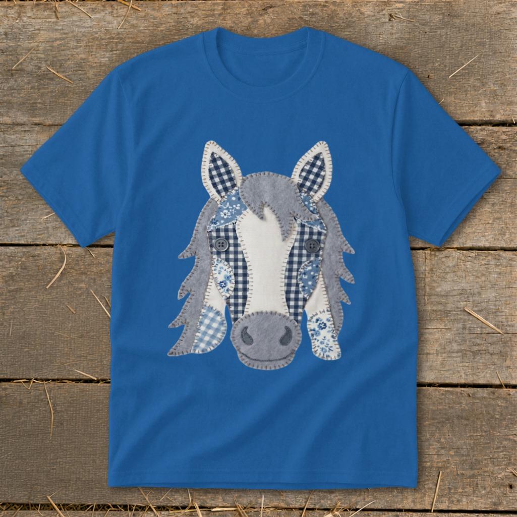 Faux Patchwork Horse Youth Tee