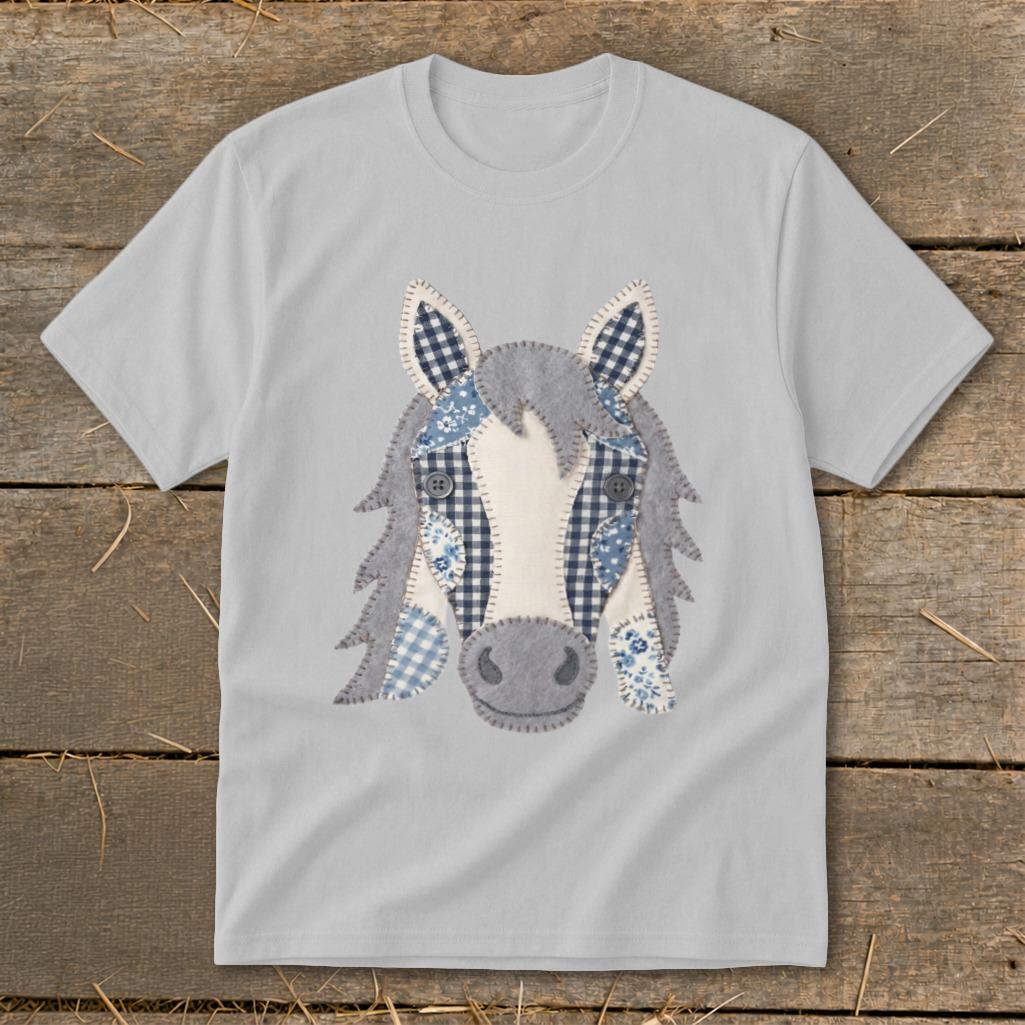 Faux Patchwork Horse Youth Tee