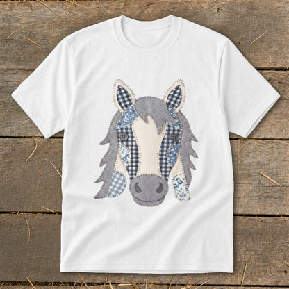 Faux Patchwork Horse Youth Tee