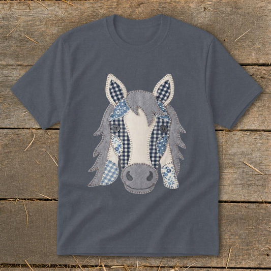 Faux Patchwork Horse Youth Tee