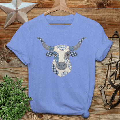 Faux Patchwork Longhorn Softstyle Tee