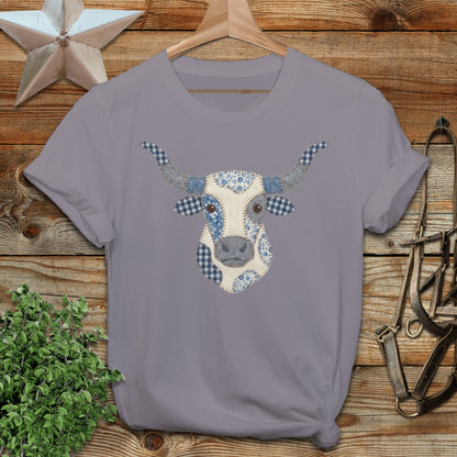 Faux Patchwork Longhorn Softstyle Tee