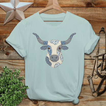 Faux Patchwork Longhorn Softstyle Tee