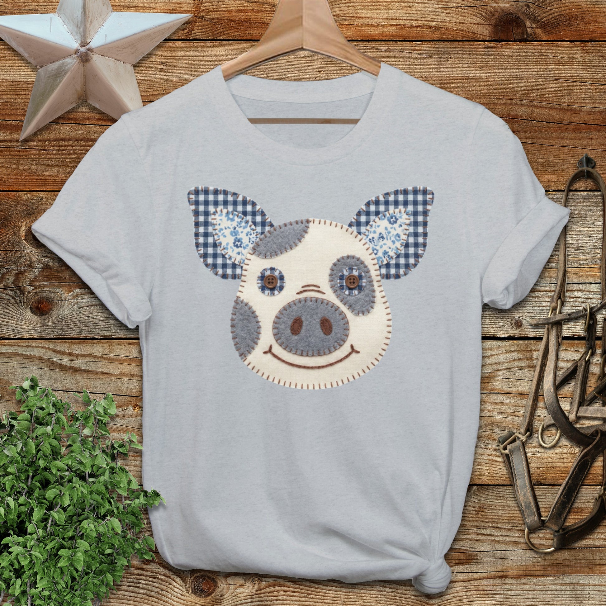 Faux Patchwork Pig Softstyle Tee