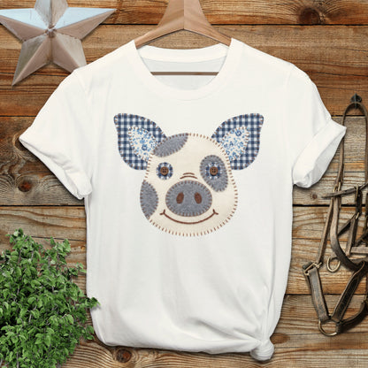 Faux Patchwork Pig Softstyle Tee