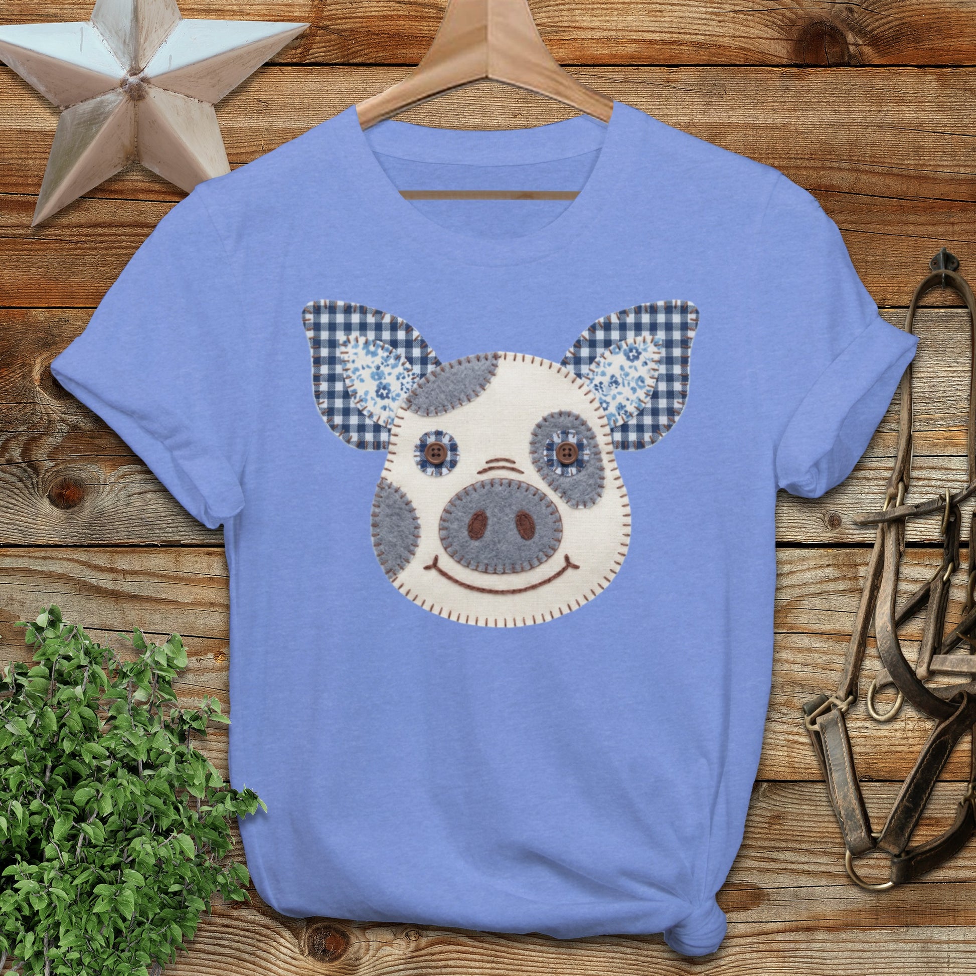 Faux Patchwork Pig Softstyle Tee
