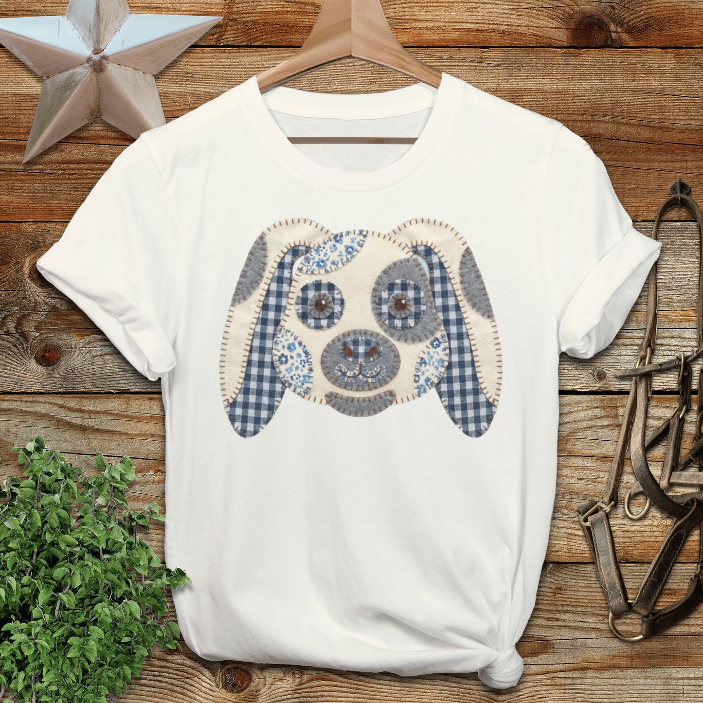 Faux Patchwork Rabbit Softstyle Tee