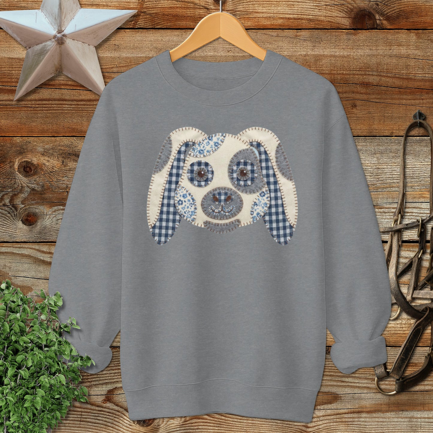 Faux Patchwork Rabbit Sweatshirt