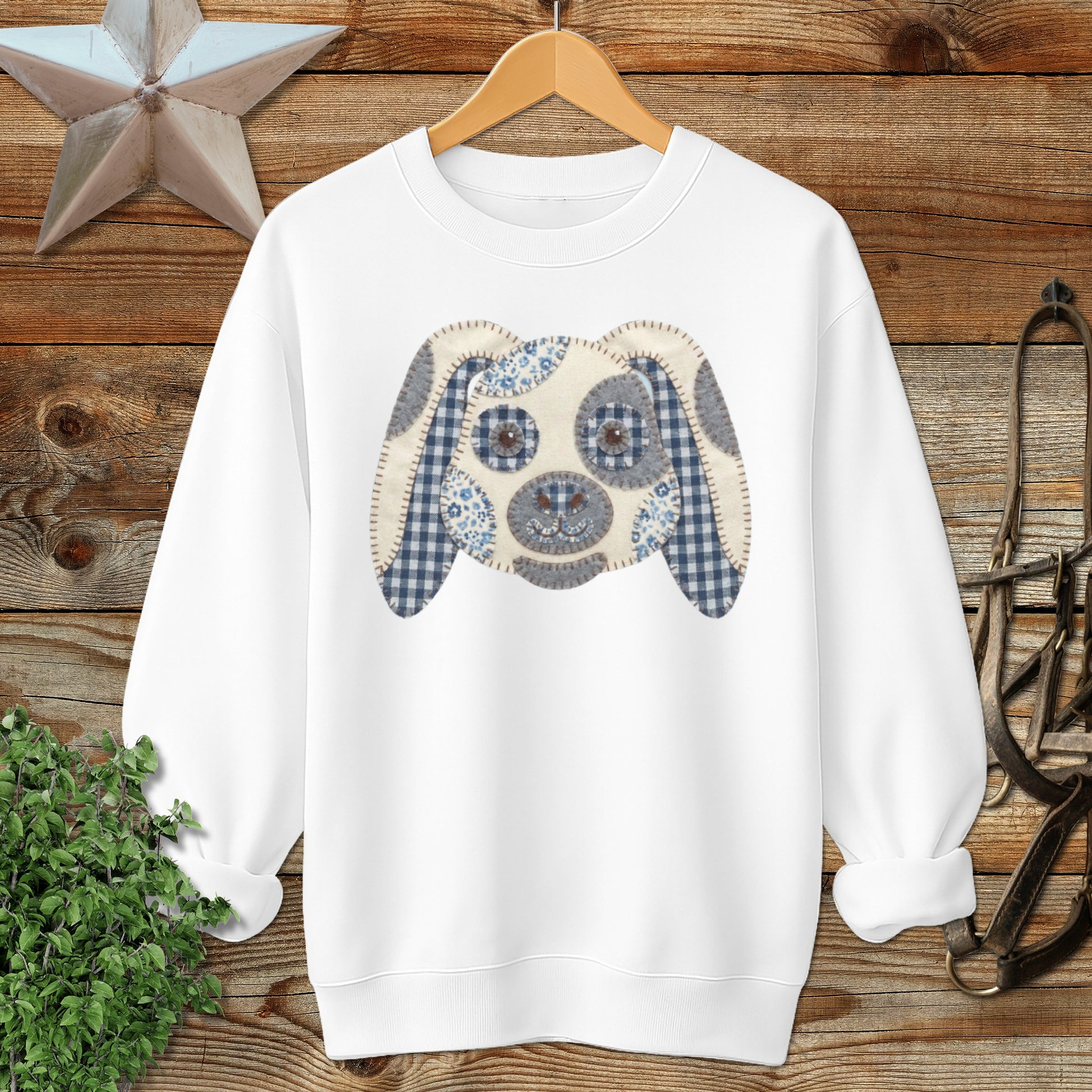 Faux Patchwork Rabbit Sweatshirt