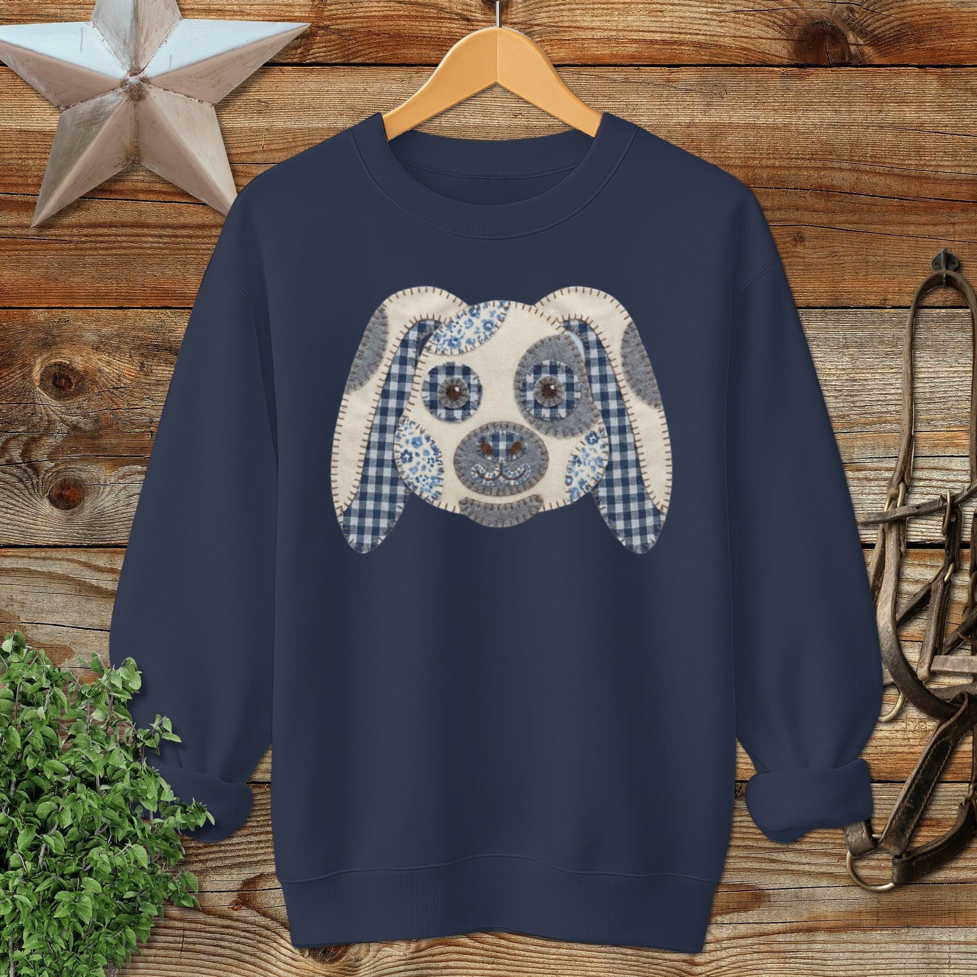 Faux Patchwork Rabbit Sweatshirt