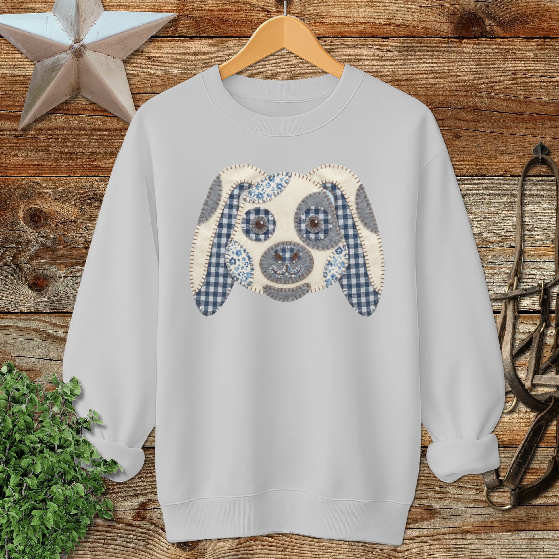 Faux Patchwork Rabbit Sweatshirt