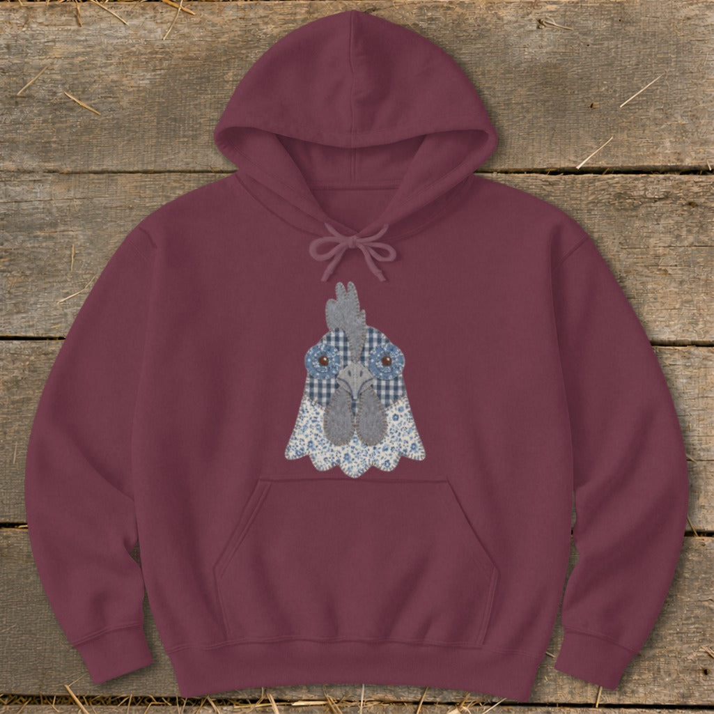 Faux Patchwork Rooster Hoodie