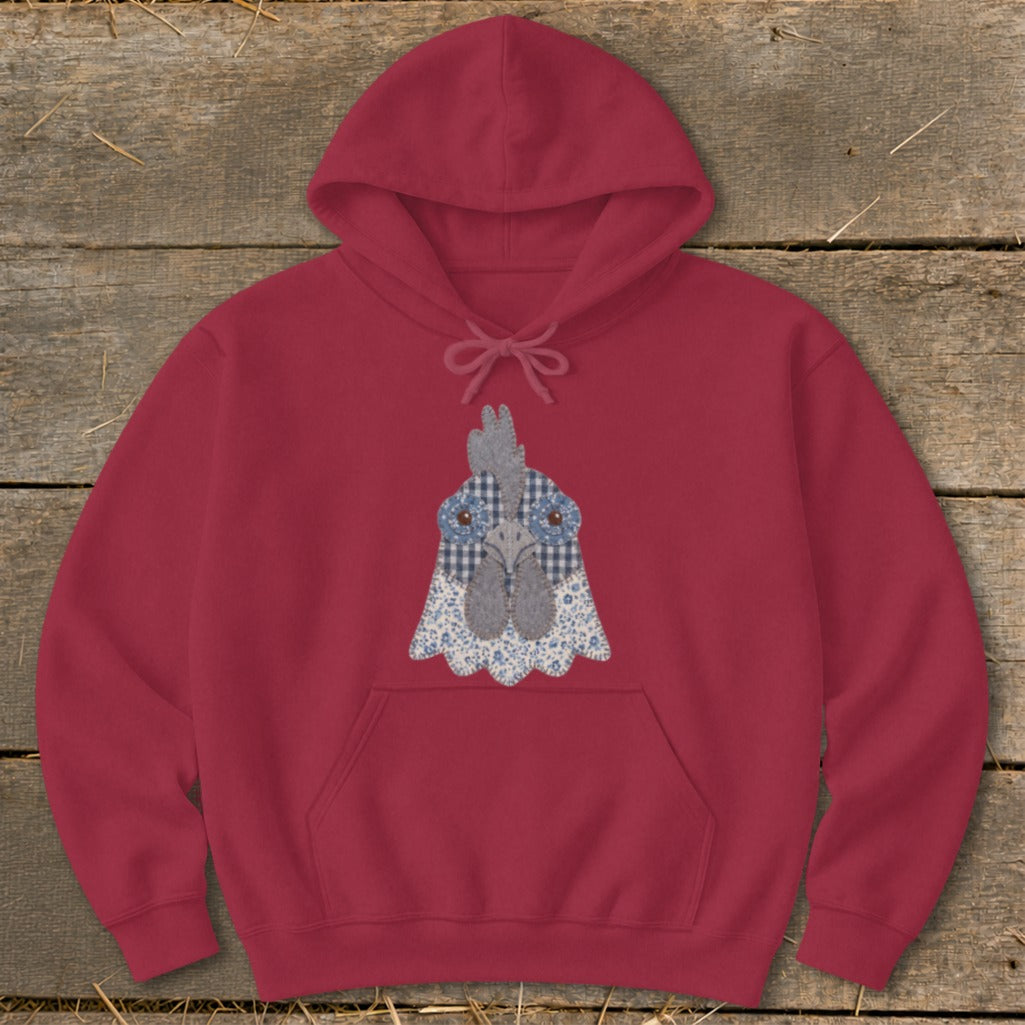 Faux Patchwork Rooster Hoodie
