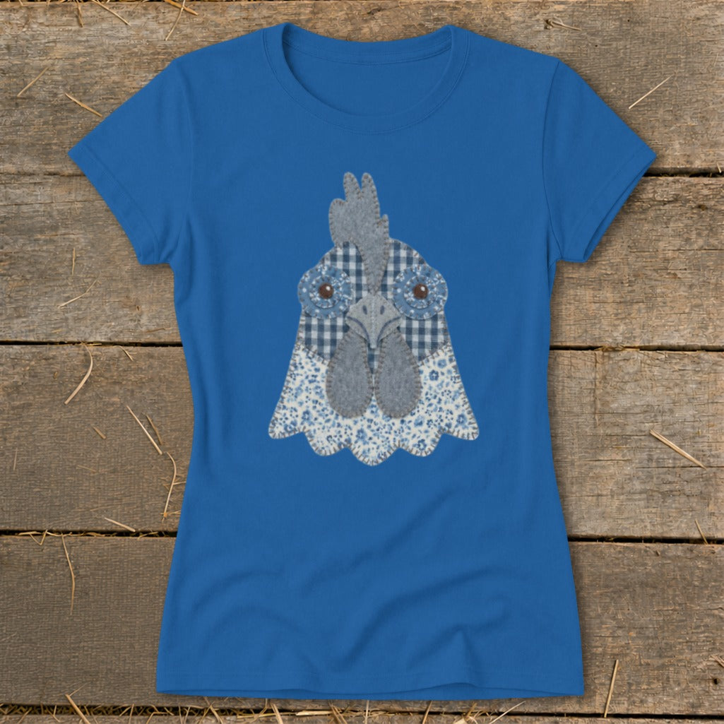 Faux Patchwork Rooster Ladies Tee